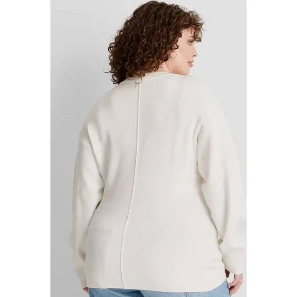 NWT Small Future Collective Women White Long Sleeve Nipped Waist Cardigan- NWT - Picture 3 of 6